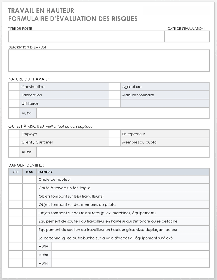 Plus De 35 Formulaires Gratuits D’évaluation Des Risques | Smartsheet